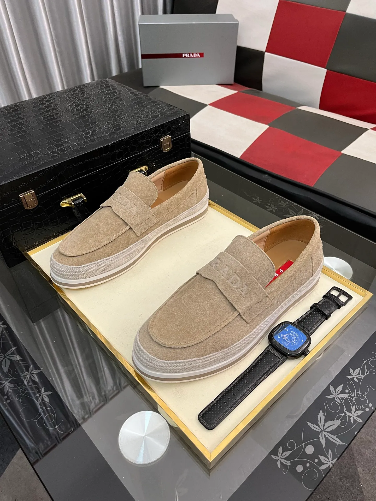 Men's men's shoes 💰458⌚️⌚️prada: new spring and summer casual shoes, sports sneakers, fabric: imported cowhide, lining: original lining, sole: original sole, size: 38-445️⃣color optional